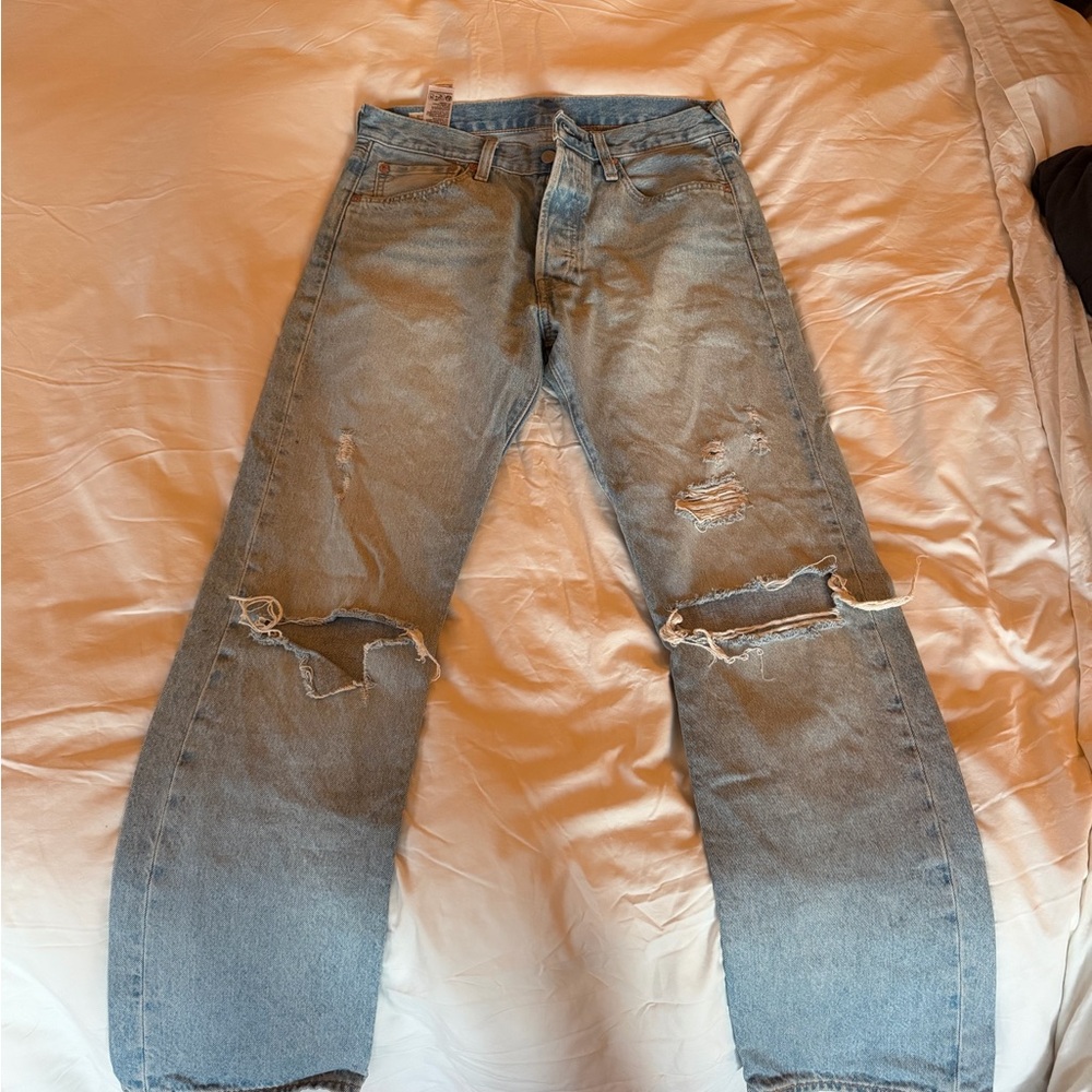 Levi's Light Blue Distressed Relaxed Jeans